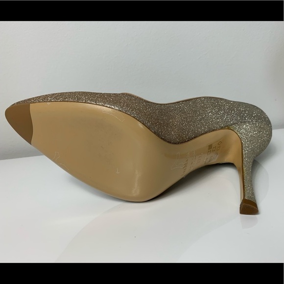 NEW MAXMARA ZELIG Glitter  Gold Pumps Shoes - Picture 5 of 8